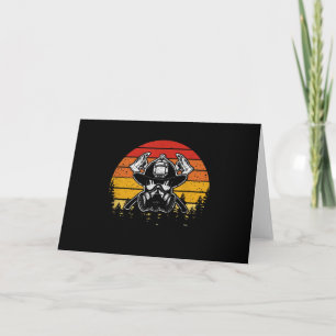Retro Vintage Sunset Firefighter Gifts Firefight Holiday Card