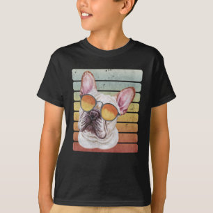 Retro Vintage Sunset French Bulldog Mum Dad T-Shirt
