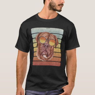 Retro Vintage Sunset French Mastiff Mum Dad T-Shirt