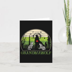 Retro Vintage Sunset Grandma Wolf Mothers Day Gran Card