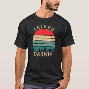 Retro Vintage Sunset Let's Go Darwin Funny Women M T-Shirt