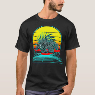 Retro Vintage Sunset Lionfish T-Shirt