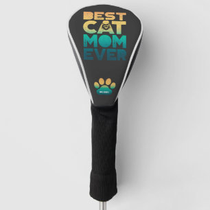Retro Vintage Sunset Mothers Day Best Cat Mum Ever Golf Head Cover