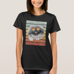 Retro Vintage Sunset Pekingese Mum Dad T-Shirt