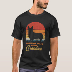 Retro Vintage Sunset Pembroke Welsh Corgi Grandma T-Shirt