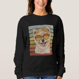 Retro Vintage Sunset Pomeranian Mum Dad Sweatshirt