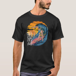 Retro Vintage Sunset Santa Cruz San Diego Californ T-Shirt