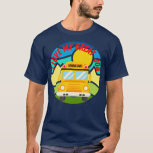 Retro Vintage Sunset School Bus Driver I Love My G T-Shirt