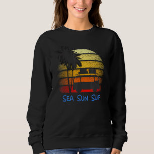 Retro Vintage Sunset Sea Sun Surf California Van S Sweatshirt