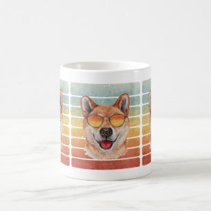 Retro Vintage Sunset Shiba Inu Mum Dad Coffee Mug