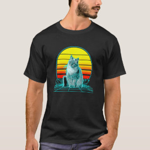 Retro Vintage Sunset Siberian Cat T-Shirt