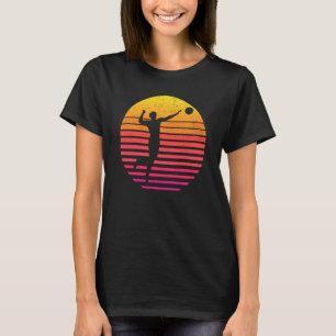 Retro Vintage Sunset Volleyball Coach & Players T-Shirt