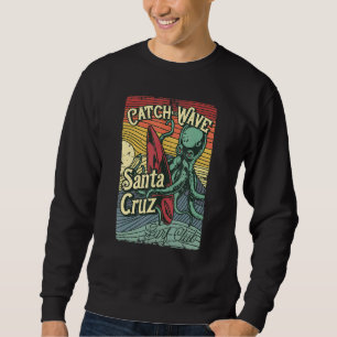 Retro Vintage Surf Octopus Surfboard California Sa Sweatshirt