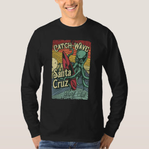 Retro Vintage Surf Octopus Surfboard California Sa T-Shirt