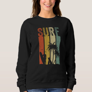 Retro Vintage Surf Surfing Surfboarder Wave Surfer Sweatshirt