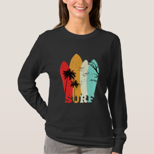 Retro Vintage Surfboard - Surf Beach Ocean Sea Wav T-Shirt