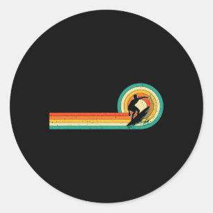 Retro Vintage Surfing Board Lover - Beach Surfboar Classic Round Sticker
