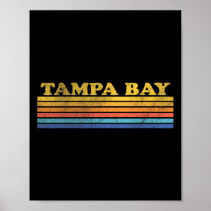 Retro Vintage Tampa Bay Distressed Florida Throwba Poster