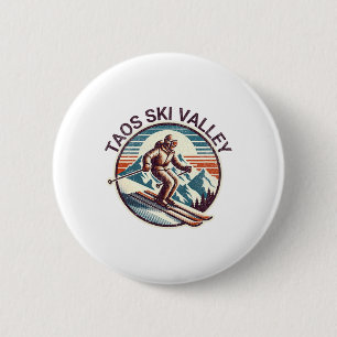 Retro Vintage Taos Ski Valley New Mexico Ski Winte 6 Cm Round Badge