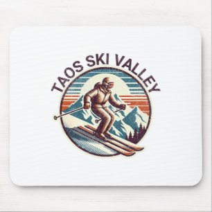 Retro Vintage Taos Ski Valley New Mexico Ski Winte Mouse Mat
