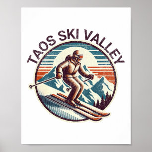 Retro Vintage Taos Ski Valley New Mexico Ski Winte Poster