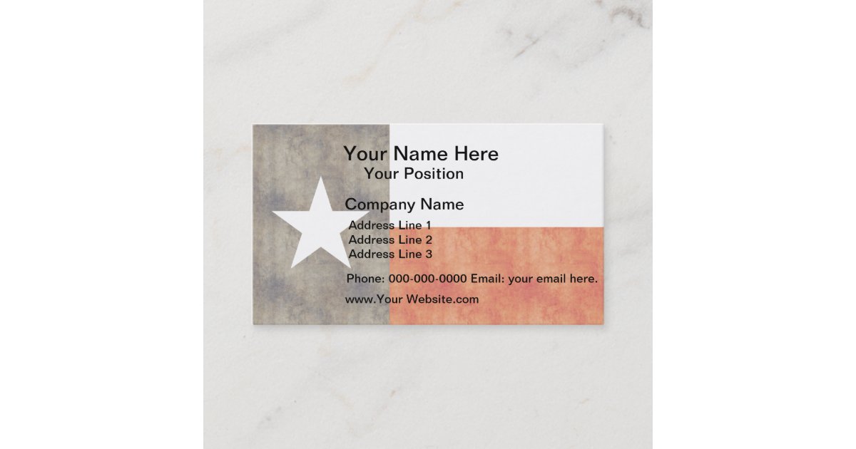 Retro Vintage Texas Flag Business Card Zazzle 4628