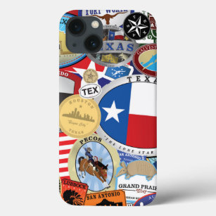 Retro Vintage Texas Sticker Pattern Case-Mate iPhone Case