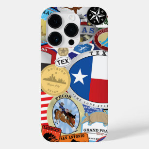 Retro Vintage Texas Sticker Pattern Case-Mate iPhone 14 Pro Case