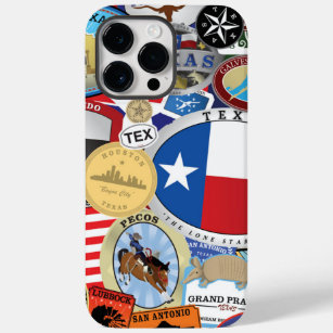 Retro Vintage Texas Sticker Pattern Case-Mate iPhone 14 Pro Max Case