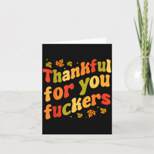 Retro Vintage Thankful For You Forers Funny Thanks Card