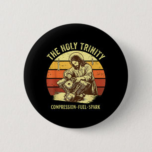 Retro Vintage The Holy Trinity Compression Fuel 6 Cm Round Badge