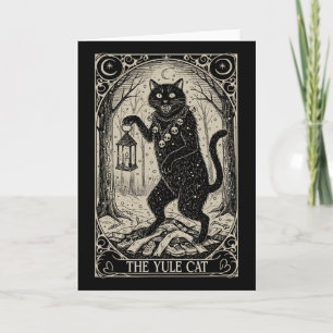 Retro Vintage The Yule Cat Tarot Card Dark Christm