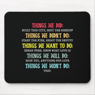 Retro Vintage Things We Did Didnt Want Will Wont D Mouse Mat