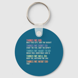 Retro Vintage Things We Did Didn't Want Will Won't Key Ring