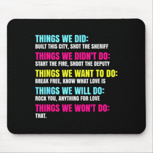 Retro Vintage Things We Did Didn't Want Will Won't Mouse Mat
