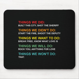 Retro Vintage Things We Did Didn't Want Will Won't Mouse Mat