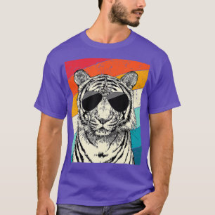 Retro Vintage Tiger with Sunglasses Wild Animal Lo T-Shirt