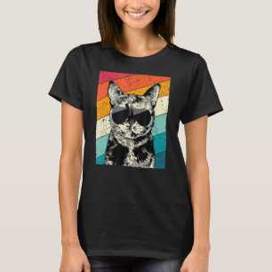 Retro Vintage Tortoiseshell Cat with Sunglasses Ca T-Shirt