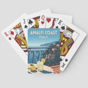 Retro Vintage Travel Amalfi Coast Italy Landscape Playing Cards