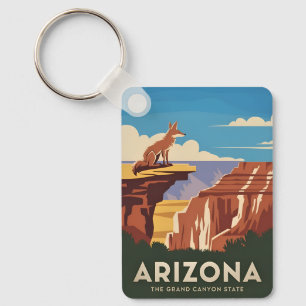 Retro Vintage Travel Arizona Grand Canyon Scenic Key Ring
