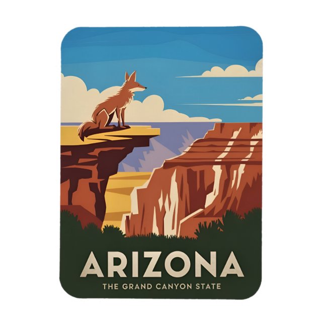 Retro Vintage Travel Arizona Grand Canyon Scenic Magnet (Vertical)