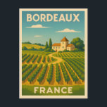 Retro Vintage Travel Bordeaux France Vineyard Postcard<br><div class="desc">Escape to the charm of Bordeaux with this vintage travel-inspired postcard.  Framed in retro tones and classic style,  this piece captures the romantic allure of France’s famed wine capital.</div>