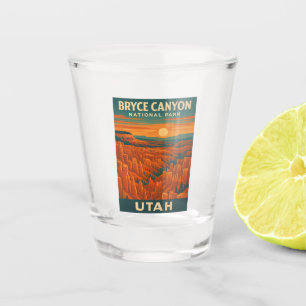 Retro Vintage Travel Bryce Canyon National Park Shot Glass