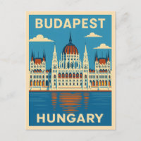 Retro Vintage Travel Budapest Hungary Scenic