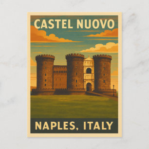 Retro Vintage Travel Castel Nuovo Naples Italy  Postcard