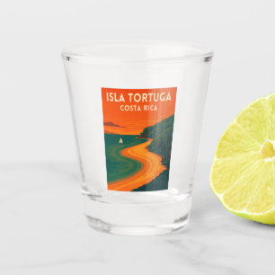 Retro Vintage Travel Costa Rica Isla Tortuga Shot Glass