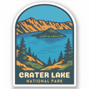 Retro Vintage Travel Crater Lake National Park
