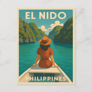 Retro Vintage Travel El Nido Philippines  Scenic Postcard