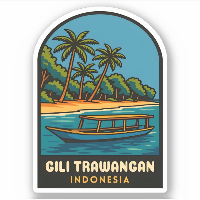 Retro Vintage Travel Gili Trawangan Indonesia (Front)
