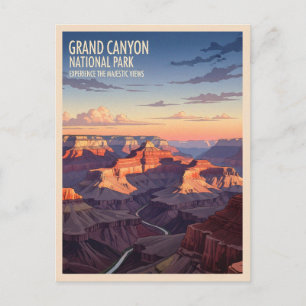 Retro Vintage Travel Grand Canyon National Park Postcard
